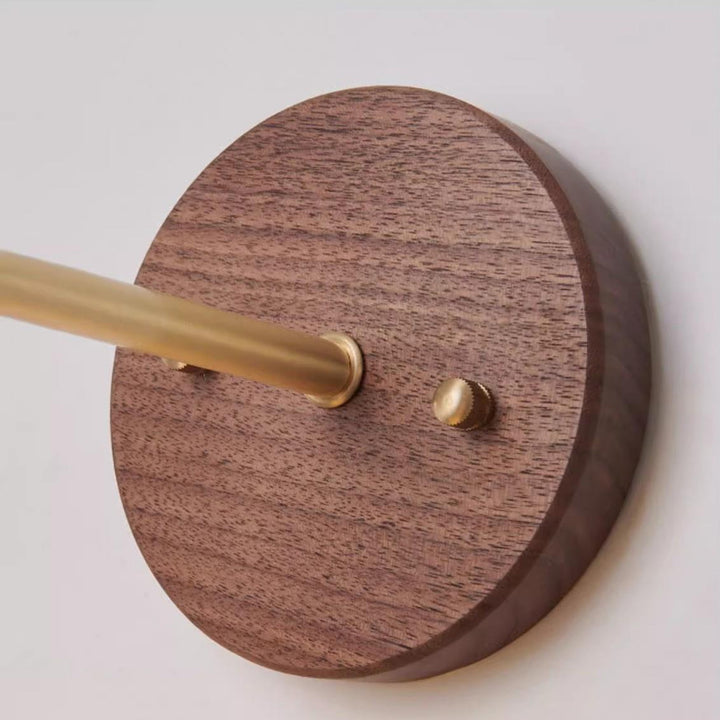Lámpara de pared de 1 luz con pantalla redonda de vidrio orbe chino tradicional de madera maciza y hierro para dormitorio 