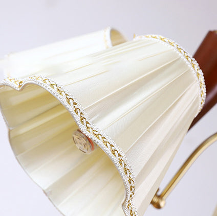 Lámpara de araña de 3/6/8 luces con pantalla de tela a rayas florales, varilla curva de rama francesa tradicional de cobre, madera y hierro para sala de estar 
