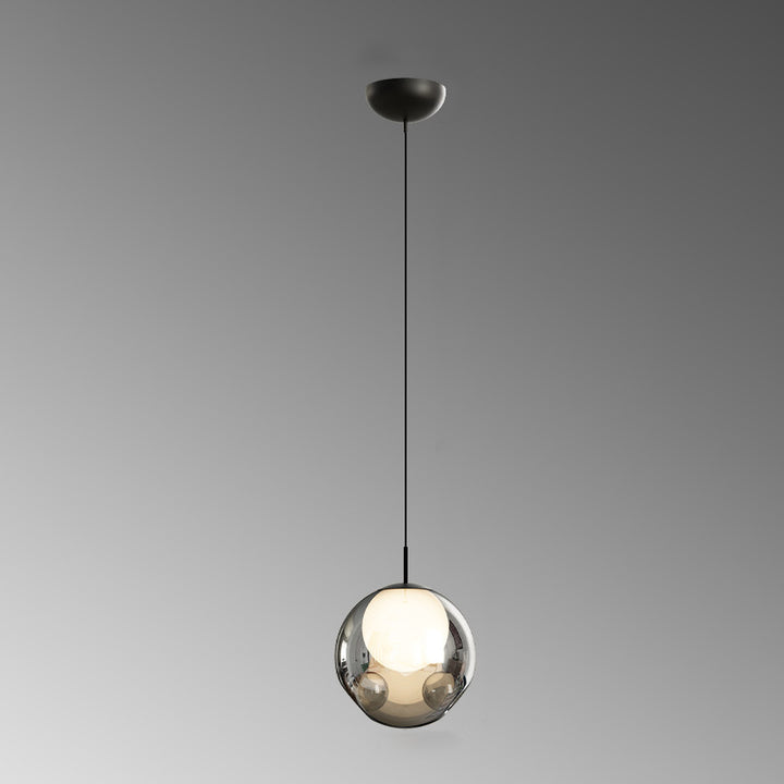Lustre LED en verre avec matériel concave globe minimaliste moderne pour chambre 