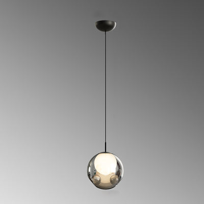 Lustre LED en verre avec matériel concave globe minimaliste moderne pour chambre 