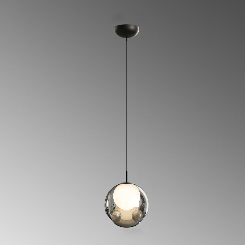 Lustre LED en verre avec matériel concave globe minimaliste moderne pour chambre 