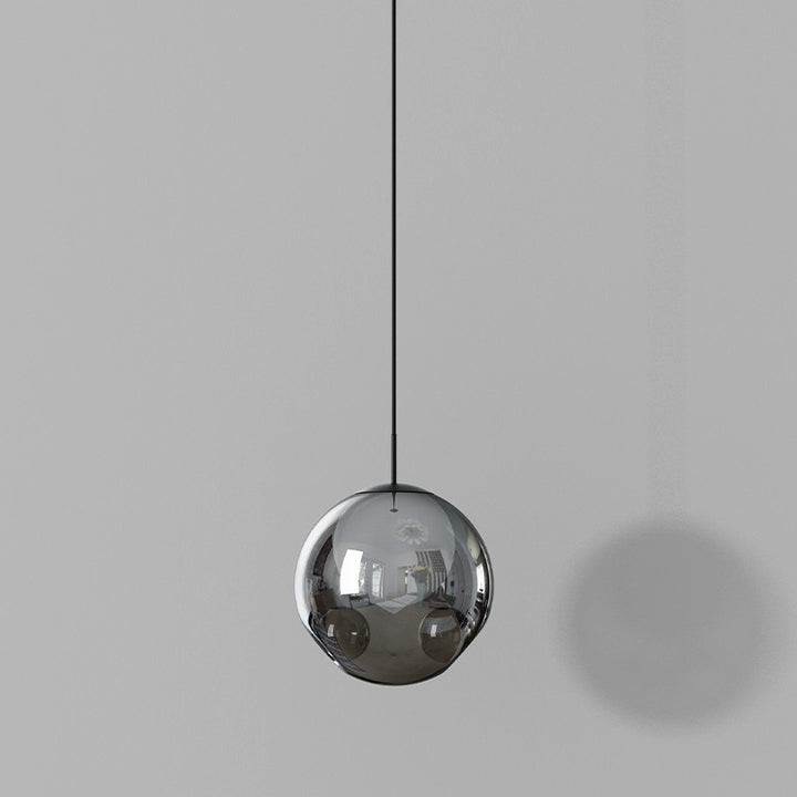 Lustre LED en verre avec matériel concave globe minimaliste moderne pour chambre 