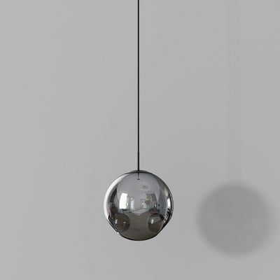 Lustre LED en verre avec matériel concave globe minimaliste moderne pour chambre 