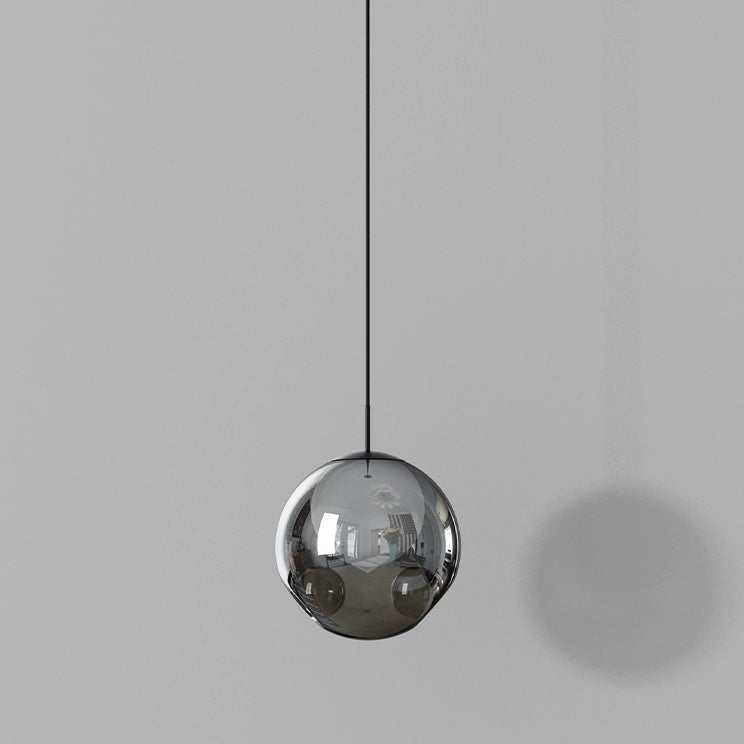 Lustre LED en verre avec matériel concave globe minimaliste moderne pour chambre 