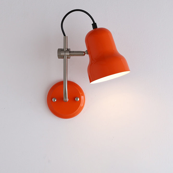 Contemporary Nordic Adjustable Angle Round Horn Shape Iron 1-Light Wall Sconce Lamp For Living Room