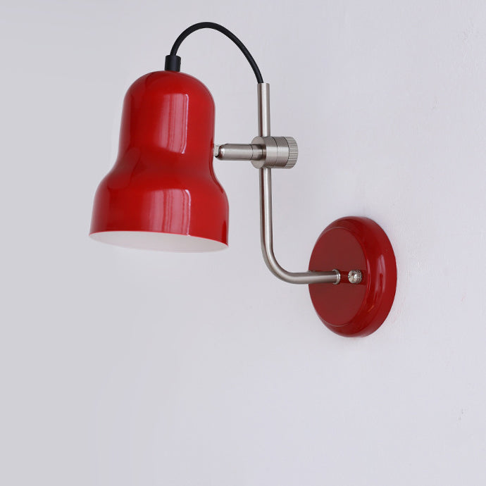 Contemporary Nordic Adjustable Angle Round Horn Shape Iron 1-Light Wall Sconce Lamp For Living Room