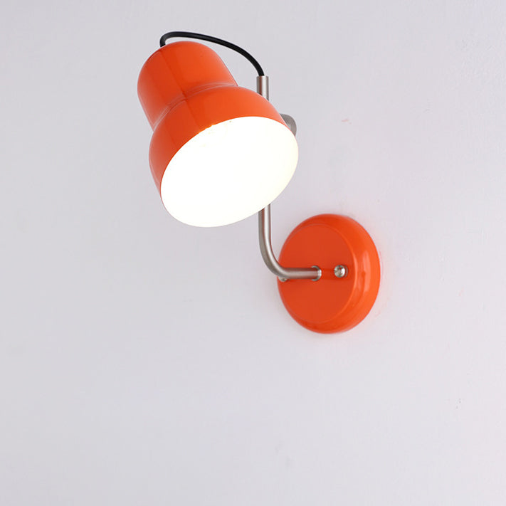 Contemporary Nordic Adjustable Angle Round Horn Shape Iron 1-Light Wall Sconce Lamp For Living Room