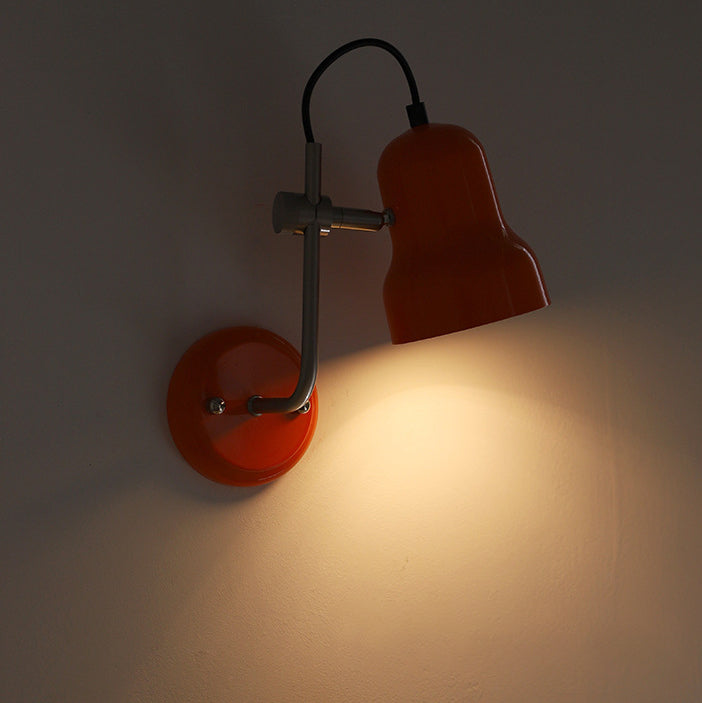 Contemporary Nordic Adjustable Angle Round Horn Shape Iron 1-Light Wall Sconce Lamp For Living Room