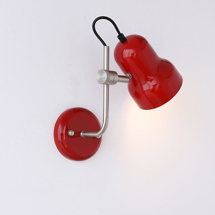 Contemporary Nordic Adjustable Angle Round Horn Shape Iron 1-Light Wall Sconce Lamp For Living Room