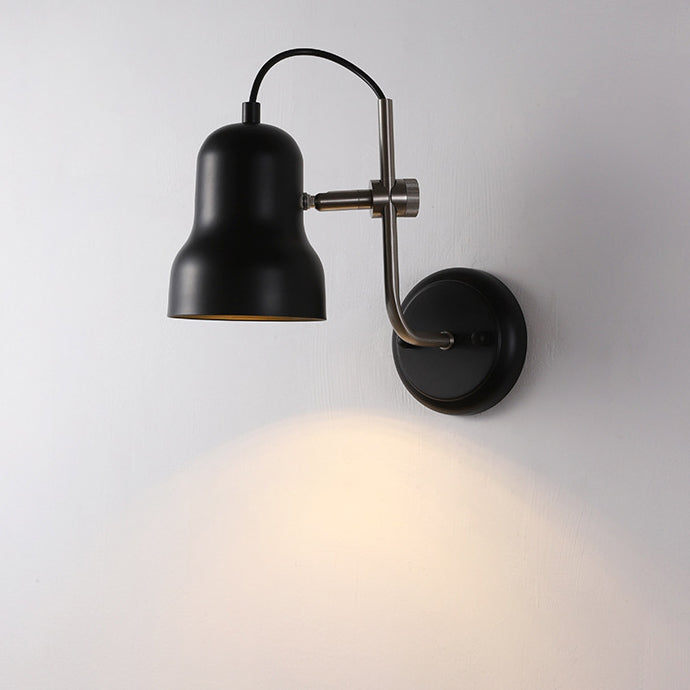 Contemporary Nordic Adjustable Angle Round Horn Shape Iron 1-Light Wall Sconce Lamp For Living Room