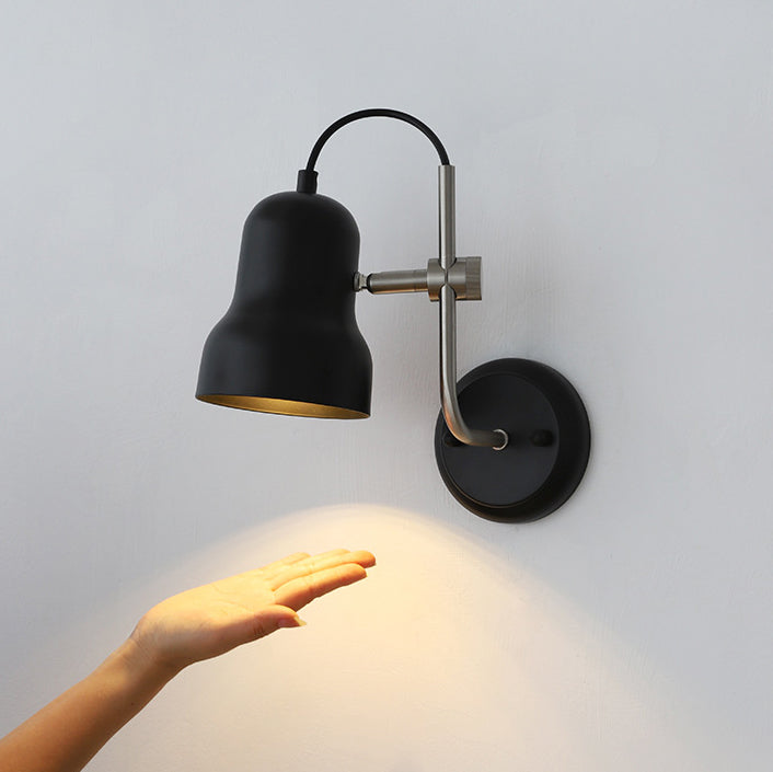 Contemporary Nordic Adjustable Angle Round Horn Shape Iron 1-Light Wall Sconce Lamp For Living Room