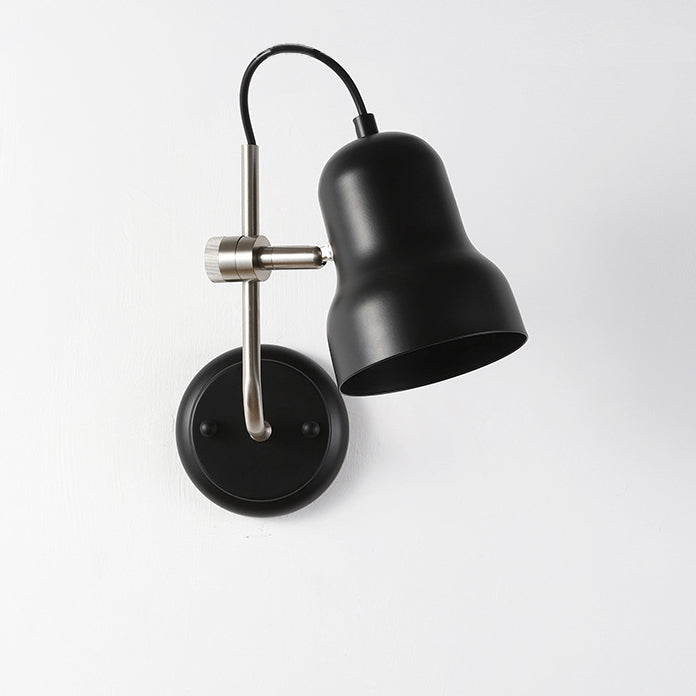 Contemporary Nordic Adjustable Angle Round Horn Shape Iron 1-Light Wall Sconce Lamp For Living Room