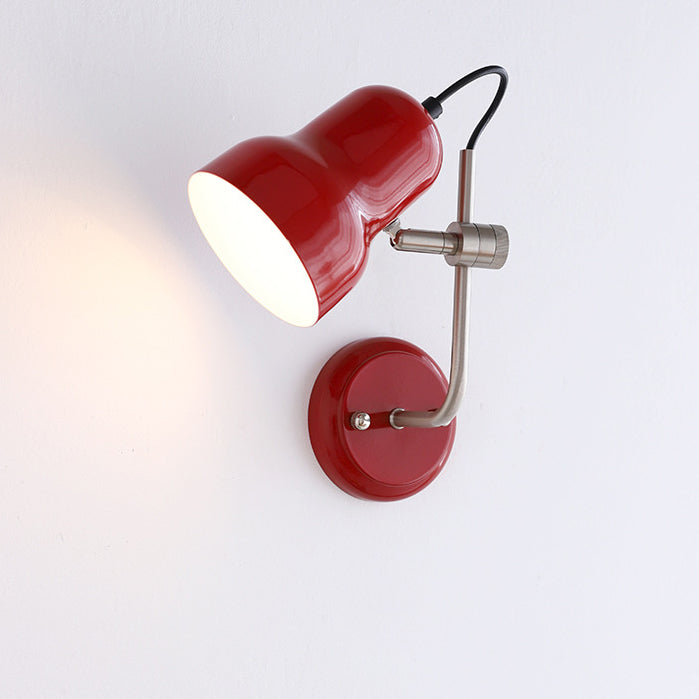 Contemporary Nordic Adjustable Angle Round Horn Shape Iron 1-Light Wall Sconce Lamp For Living Room