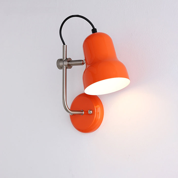 Contemporary Nordic Adjustable Angle Round Horn Shape Iron 1-Light Wall Sconce Lamp For Living Room