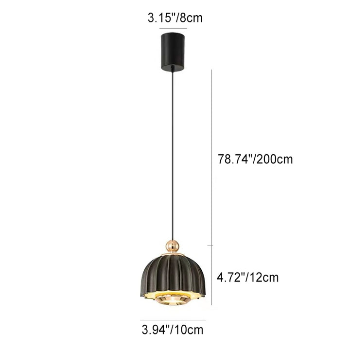 Modern Minimalist Half Round Dome Iron Aluminum LED Pendant Light For Bedroom