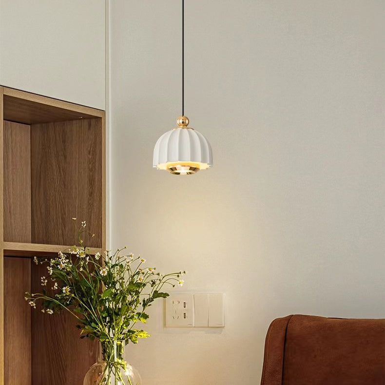 Modern Minimalist Half Round Dome Iron Aluminum LED Pendant Light For Bedroom