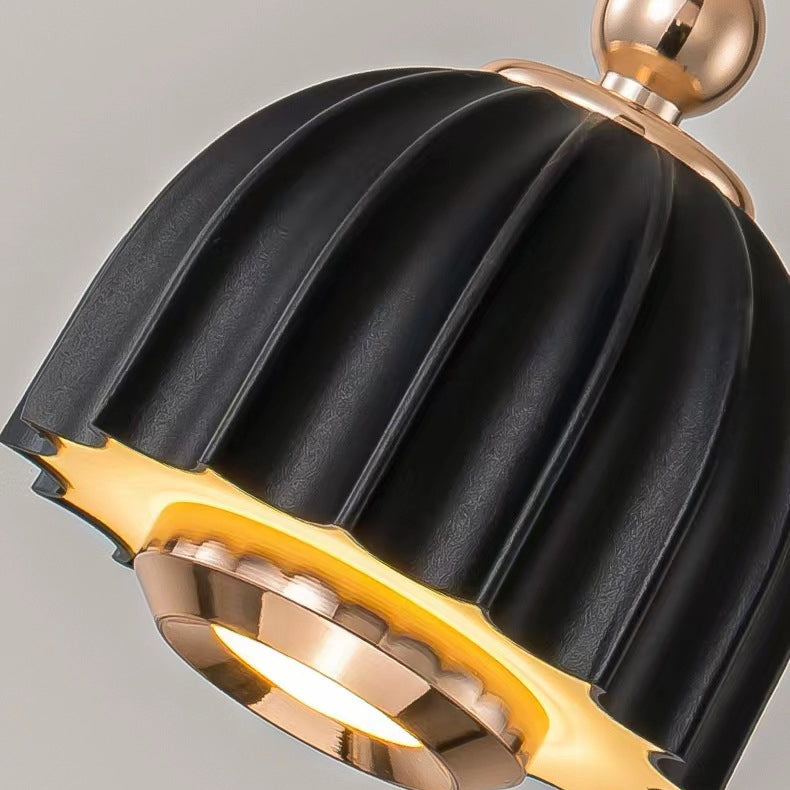 Modern Minimalist Half Round Dome Iron Aluminum LED Pendant Light For Bedroom