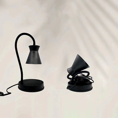 مصباح طاولة شمع ذو رائحة ذائب بحديد بشكل دائري قابل للرفع ذو تصميم حديث وبسيط لغرفة النوم 