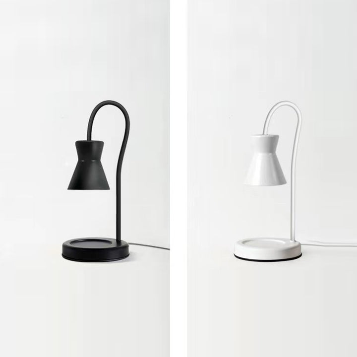 Lampe de table moderne minimaliste en forme de corne ronde en fer avec une lumière pour faire fondre la cire parfumée pour chambre à coucher 