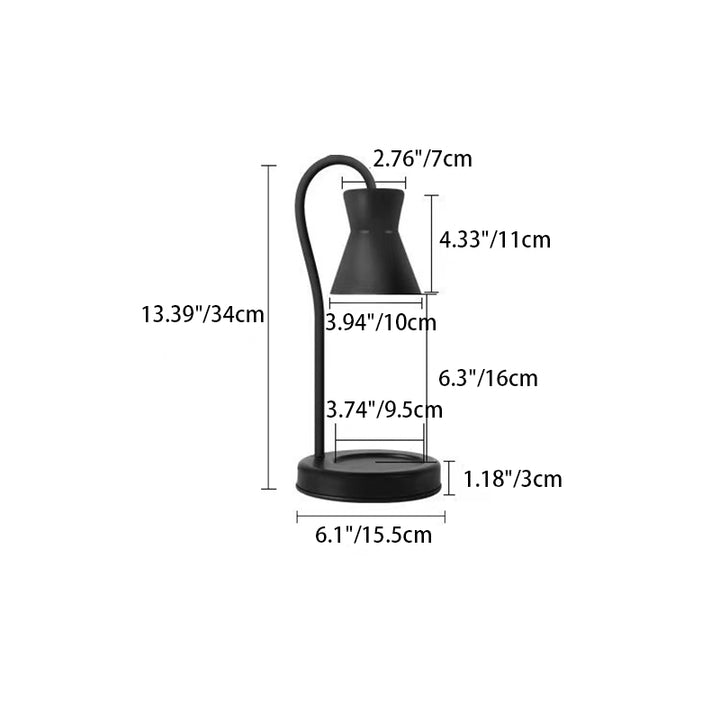 Lampe de table moderne minimaliste en forme de corne ronde en fer avec une lumière pour faire fondre la cire parfumée pour chambre à coucher 