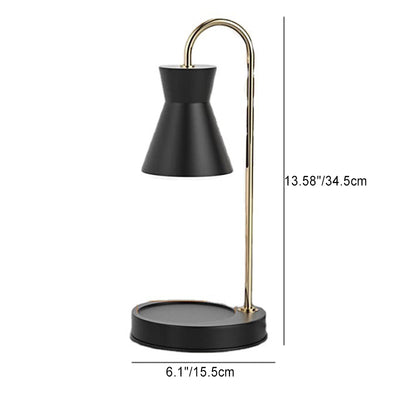 Moderne minimalistische gerade Stabtrichterform Eisen 1-Licht Aroma schmelzende Wachstischlampe für Schlafzimmer 