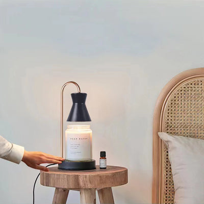 Moderne minimalistische gerade Stabtrichterform Eisen 1-Licht Aroma schmelzende Wachstischlampe für Schlafzimmer 