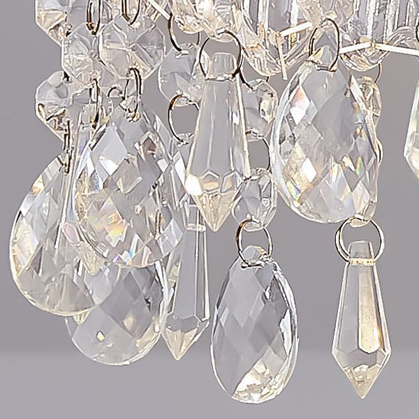 Moderne Luxus Runde Kuppel Eisen Kristall String Glas Schirm 1-Licht Pendelleuchte Für Wohnzimmer 