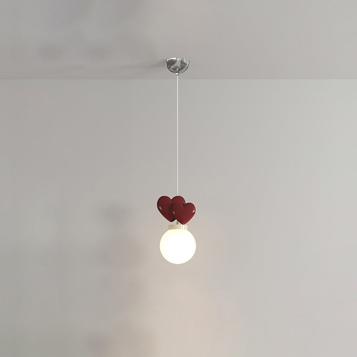 Lustre suspendu à 1 lumière en résine avec matériel moderne minimaliste en forme de cœur d&