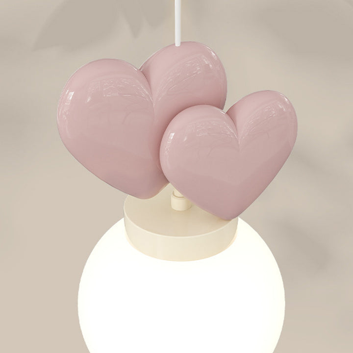 Lustre suspendu à 1 lumière en résine avec matériel moderne minimaliste en forme de cœur d&