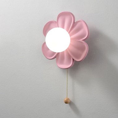 Contemporary Creative Floral Globe Iron Glass Resin Shade 1-Light Wall Sconce Lamp For Living Room