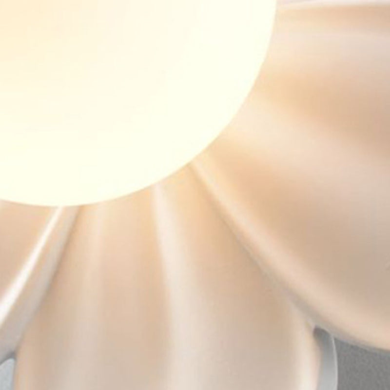Contemporary Creative Floral Globe Iron Glass Resin Shade 1-Light Wall Sconce Lamp For Living Room