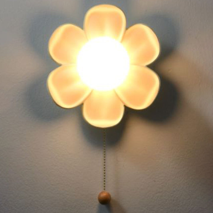 Contemporary Creative Floral Globe Iron Glass Resin Shade 1-Light Wall Sconce Lamp For Living Room
