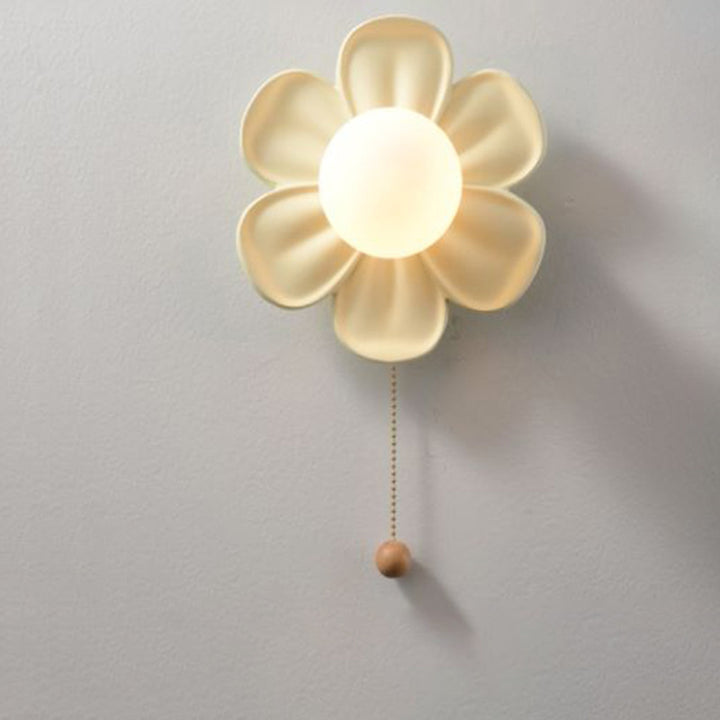 Globe floral créatif contemporain en fer avec abat-jour en PE, applique murale 1 lumière pour salon 