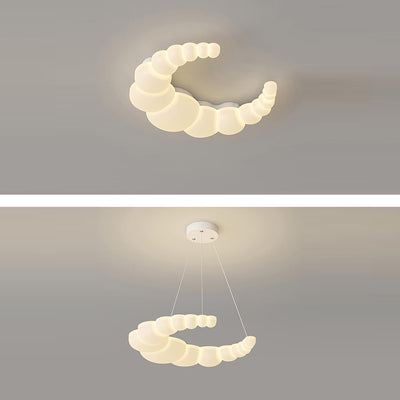 Luz de techo LED montada al ras con pantalla de PE de conejo de flor de luna minimalista moderna de hierro para dormitorio 