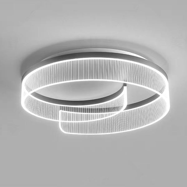Luz de techo empotrada LED de acrílico con rayas de aluminio y herrajes redondos minimalistas modernos para dormitorio 