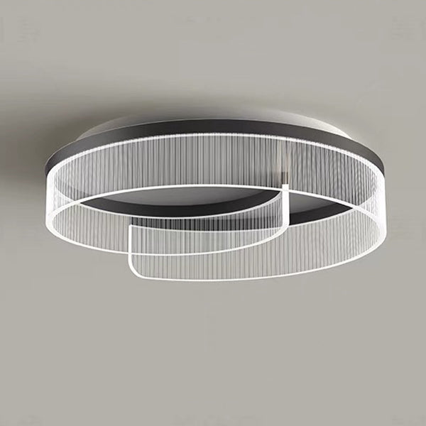 Luz de techo empotrada LED de acrílico con rayas de aluminio y herrajes redondos minimalistas modernos para dormitorio 