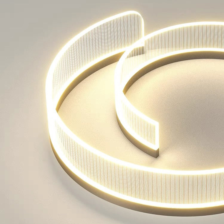 Luz de techo empotrada LED de acrílico con rayas de aluminio y herrajes redondos minimalistas modernos para dormitorio 