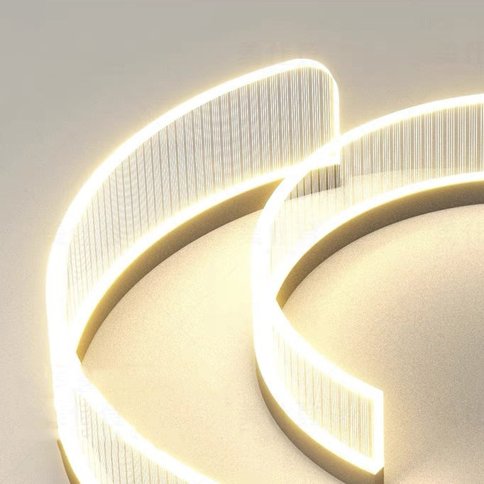Luz de techo empotrada LED de acrílico con rayas de aluminio y herrajes redondos minimalistas modernos para dormitorio 