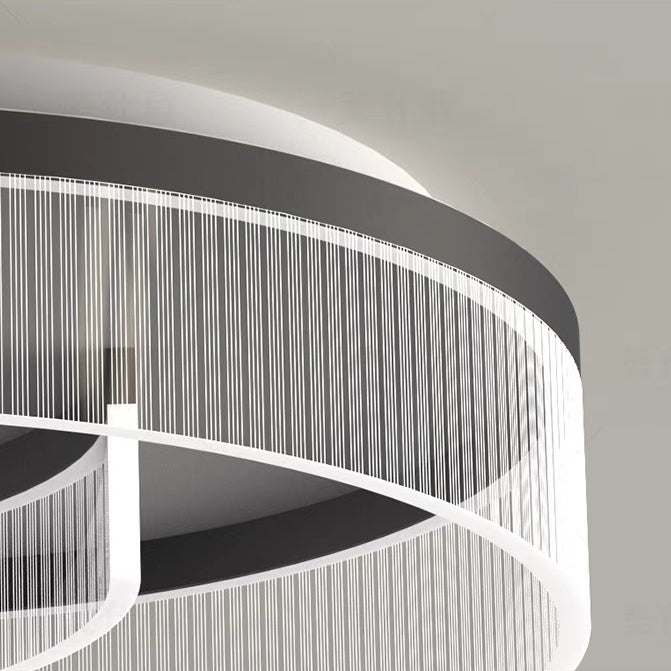 Luz de techo empotrada LED de acrílico con rayas de aluminio y herrajes redondos minimalistas modernos para dormitorio 