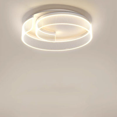 Luz de techo empotrada LED de acrílico con rayas de aluminio y herrajes redondos minimalistas modernos para dormitorio 