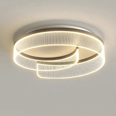 Luz de techo empotrada LED de acrílico con rayas de aluminio y herrajes redondos minimalistas modernos para dormitorio 