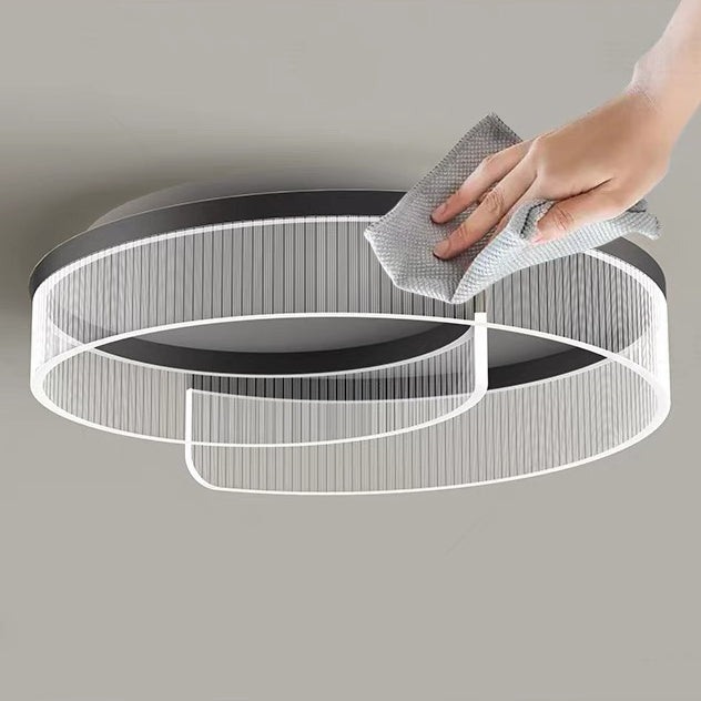 Luz de techo empotrada LED de acrílico con rayas de aluminio y herrajes redondos minimalistas modernos para dormitorio 