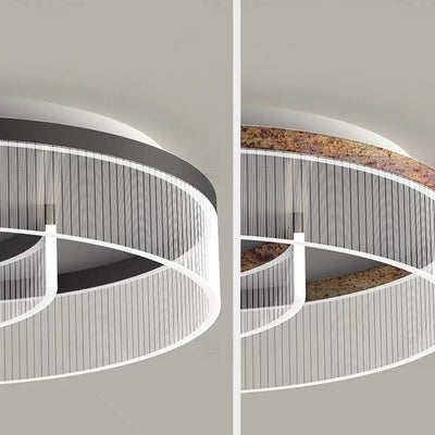 Luz de techo empotrada LED de acrílico con rayas de aluminio y herrajes redondos minimalistas modernos para dormitorio 