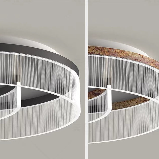 Luz de techo empotrada LED de acrílico con rayas de aluminio y herrajes redondos minimalistas modernos para dormitorio 
