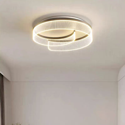 Luz de techo empotrada LED de acrílico con rayas de aluminio y herrajes redondos minimalistas modernos para dormitorio 