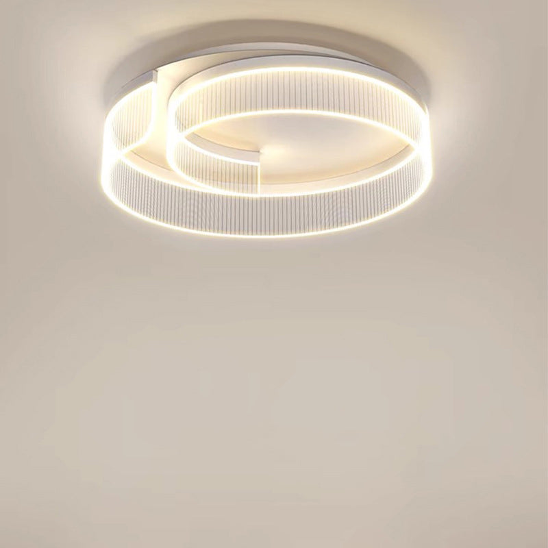 Luz de techo empotrada LED de acrílico con rayas de aluminio y herrajes redondos minimalistas modernos para dormitorio 