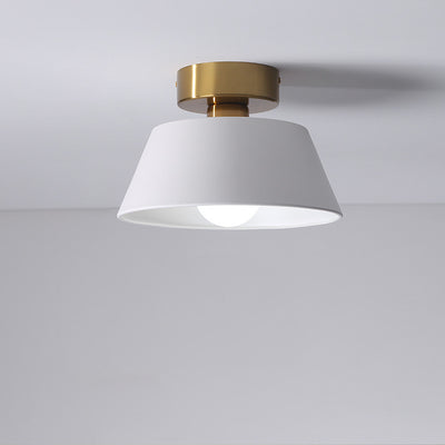 Moderne minimalistische runde trapezförmige Eisen-Deckenleuchte mit 1 Licht für das Wohnzimmer 