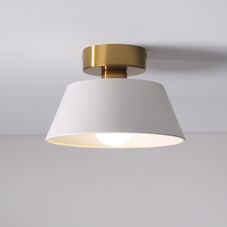 Moderne minimalistische runde trapezförmige Eisen-Deckenleuchte mit 1 Licht für das Wohnzimmer 
