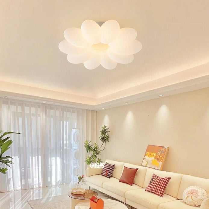 Luz de techo LED empotrada con pantalla acrílica y hardware floral minimalista moderno para dormitorio 