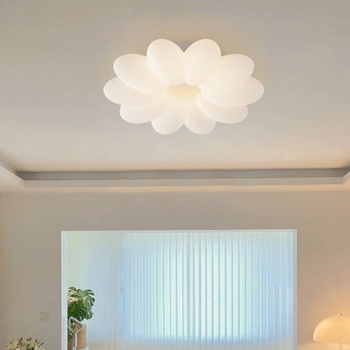 Luz de techo LED empotrada con pantalla acrílica y hardware floral minimalista moderno para dormitorio 